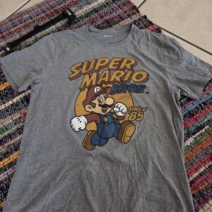 Old Navy Gray Super Mario Bros Tee